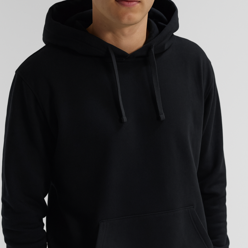 Polerón B&C ID.333 con gorro y bolsillo canguro, ideal para impresión DTG y bordado personalizado en Chile